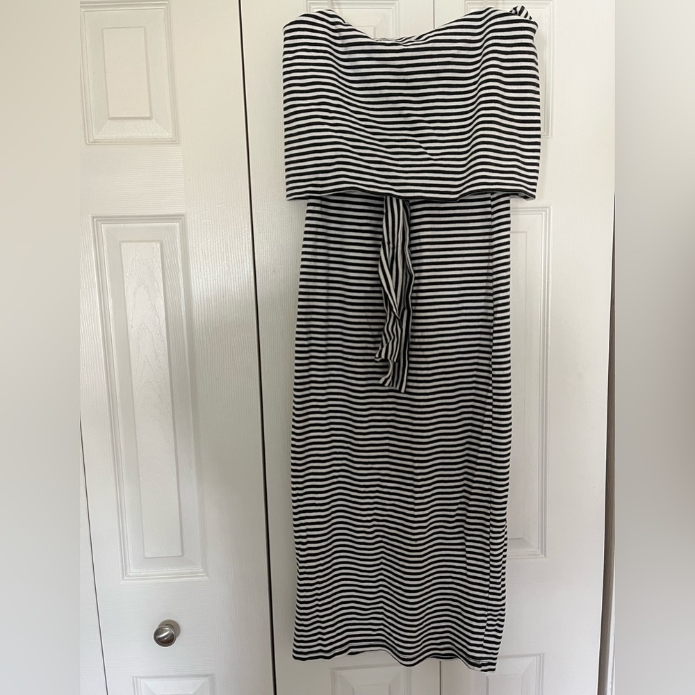 Black and White MIDI Dress